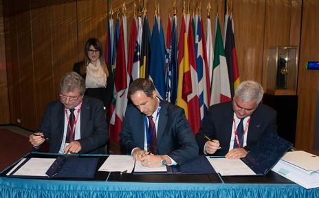 Avio signing two contracts with ESA, the European Space Agency, in Paris 